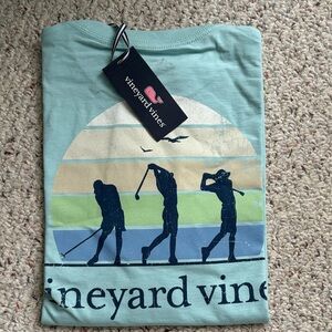 Vineyard Vines Teal Golf Graphic Tee